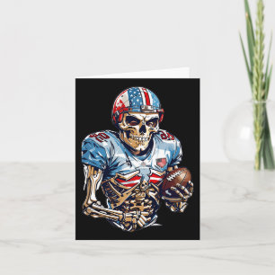 Skeleton American Football Player Halloween Graphi Card