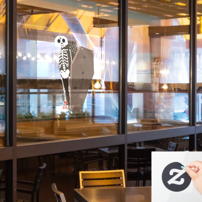 Skeleton and Coffin Halloween Design (Restaurant Window)