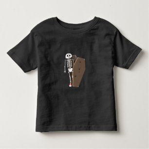 Skeleton and Coffin Halloween Design Toddler T-Shirt