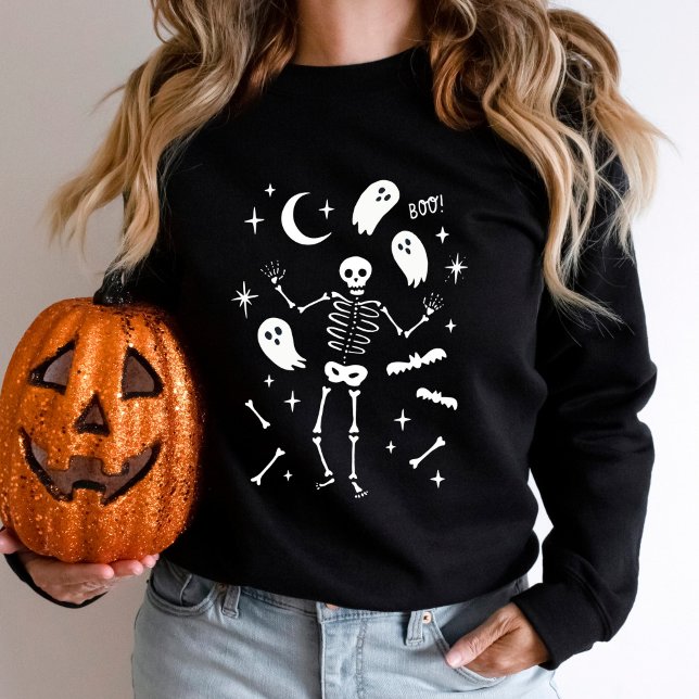 Skeleton and Cute Ghost Sweatshirt (Creator Uploaded)