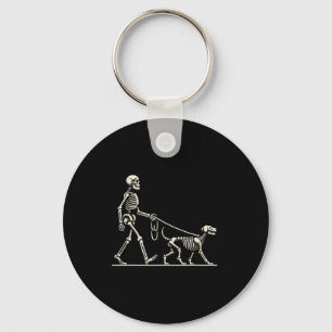 Skeleton And Dog Lazy Halloween Costume Funny Skul Key Ring