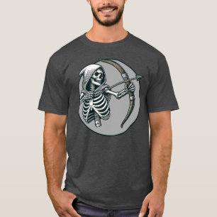 Skeleton Archer Fantasy and Archery Grim Reaper T-Shirt