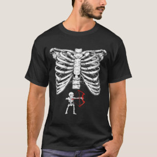 Skeleton Archery Pregnancy Halloween Bow Hunting T-Shirt