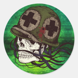 Skeleton Army Soldier Stickers