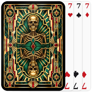Skeleton, Art Deco Mythical Playing Cards