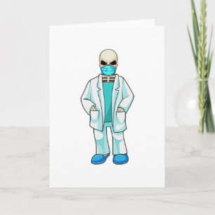 Skeleton as Doctor with Face mask Card