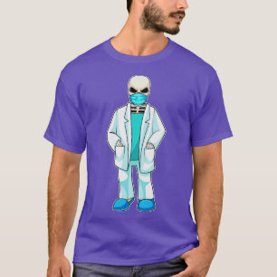 Skeleton as Doctor with Face mask T-Shirt