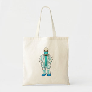 Skeleton as Doctor with Face mask Tote Bag