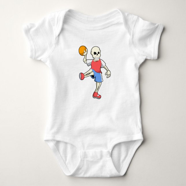 Skeleton at Handball player with Handball Baby Bodysuit (Front)