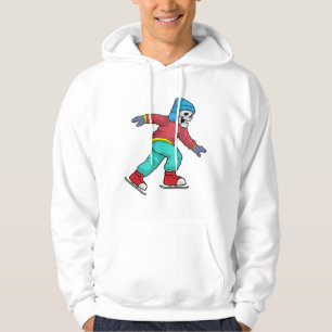 Skeleton at Ice skating with Ice skates Hoodie