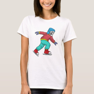 Skeleton at Ice skating with Ice skates T-Shirt