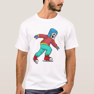 Skeleton at Ice skating with Ice skates T-Shirt
