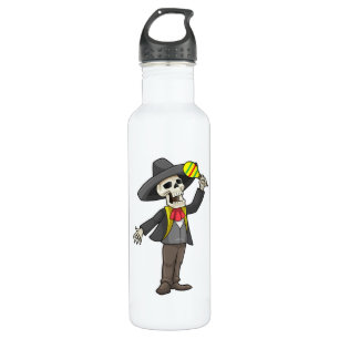 Skeleton at Music with Maracas 710 Ml Water Bottle