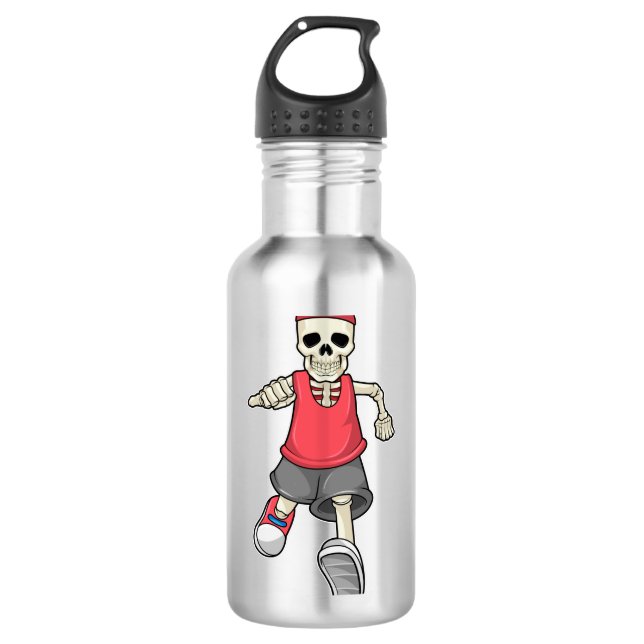 Skeleton at Running with Headband 710 Ml Water Bottle (Front)