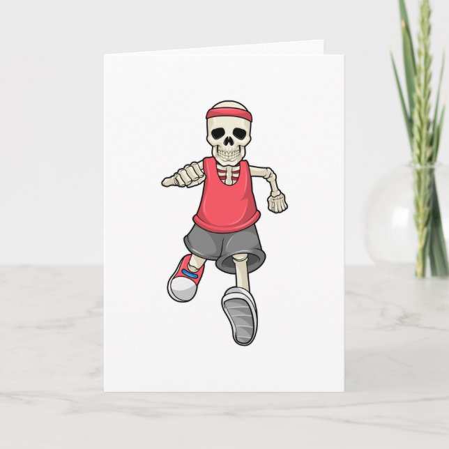 Skeleton at Running with Headband Card (Front)