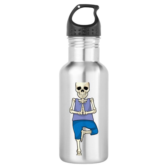 Skeleton at Yoga Stretching 710 Ml Water Bottle (Front)