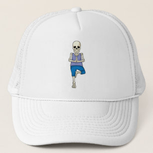 Skeleton at Yoga Stretching Trucker Hat