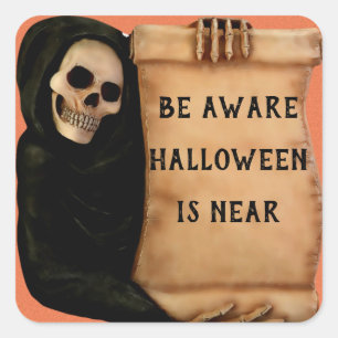 Skeleton Aware Banner Square Sticker