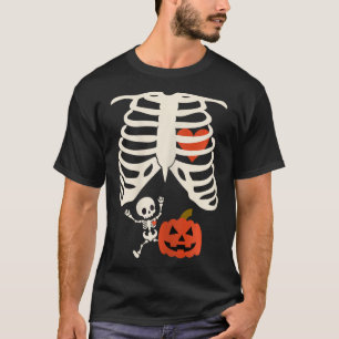 Skeleton Baby Halloween Pregnancy Couples Costume T-Shirt