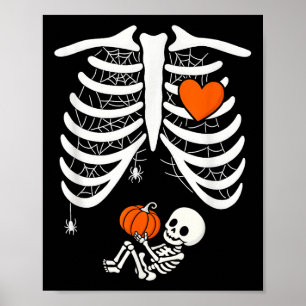 Skeleton Baby Pregnant Xray Rib Cage For Fall Hall Poster