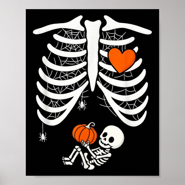 Skeleton Baby Pregnant Xray Rib Cage For Fall Hall Poster (Front)