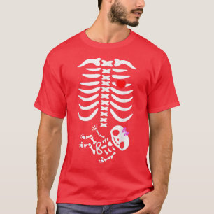 Skeleton Baby Pregnant Xray Rib Cage for Fall Hall T-Shirt