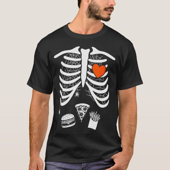 Skeleton Baby Pregnant Xray Rib Cage For Fall Hall T-Shirt (Front)