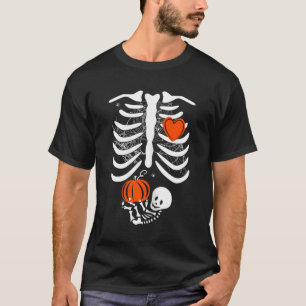 Skeleton Baby Pregnant Xray Rib Cage For Fall Hall T-Shirt