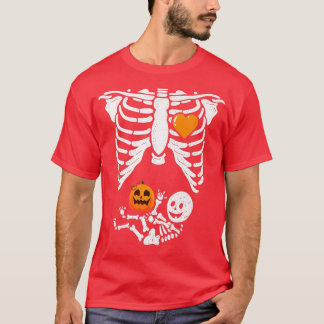 Skeleton Baby Pregnant Xray Rib Cage for Fall Hall T-Shirt