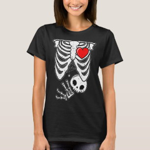 Skeleton Baby Pregnant Xray Rib Cage for Halloween T-Shirt