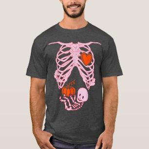 Skeleton Baby Pregnant Xray Rib Cage Halloween Cos T-Shirt