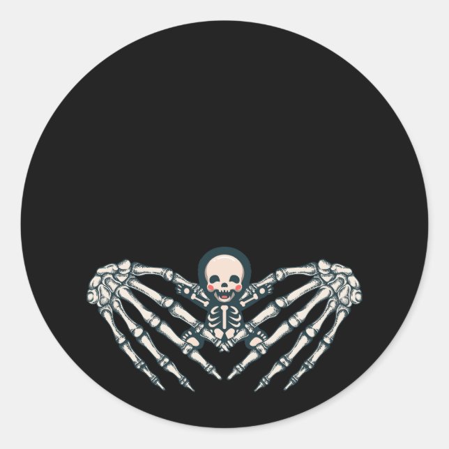 Skeleton Baby Pregnant Xray Skeleton baby Mum Hall Classic Round Sticker (Front)