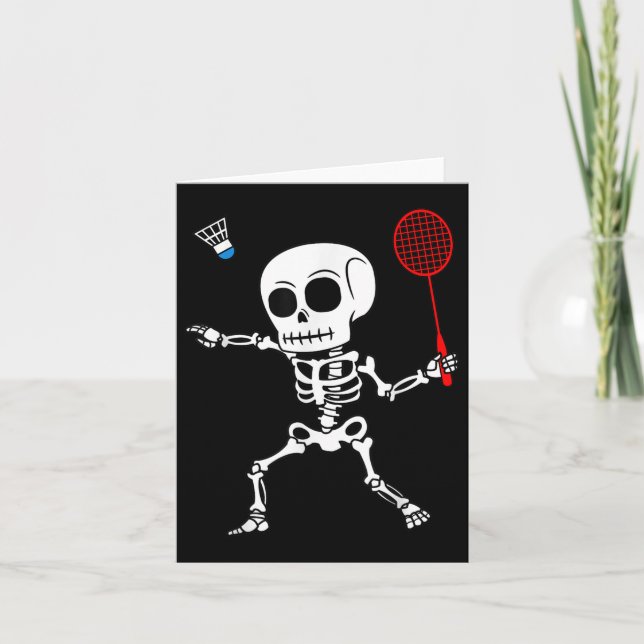 Skeleton Badminton Halloween Smash Shuttle Easy Co Card (Front)