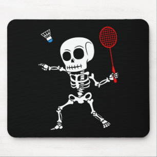 Skeleton Badminton Halloween Smash Shuttle Easy Co Mouse Pad