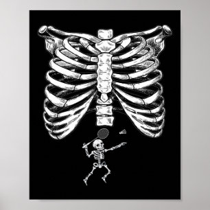 Skeleton Badminton Pregnancy Halloween Smash Shutt Poster