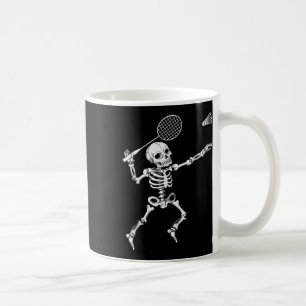 Skeleton Badminton Shirt Halloween Smash Shuttle Coffee Mug
