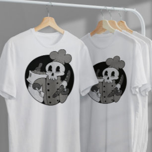 Skeleton Baker Retro Cartoon T-Shirt
