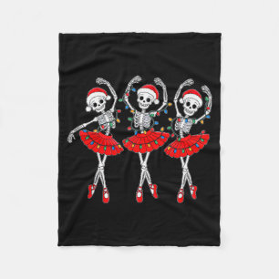 Skeleton Ballerina Ballet Dance Christmas Women Gi Fleece Blanket