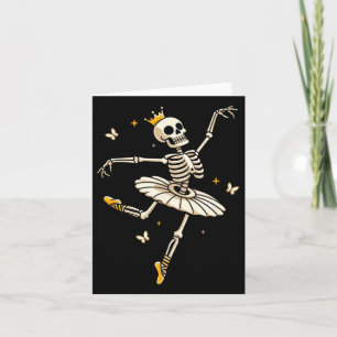 Skeleton Ballerina Ballet Dance Cute Halloween Cos Card