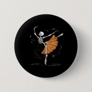 Skeleton Ballerina Ballet Dance Halloween 6 Cm Round Badge