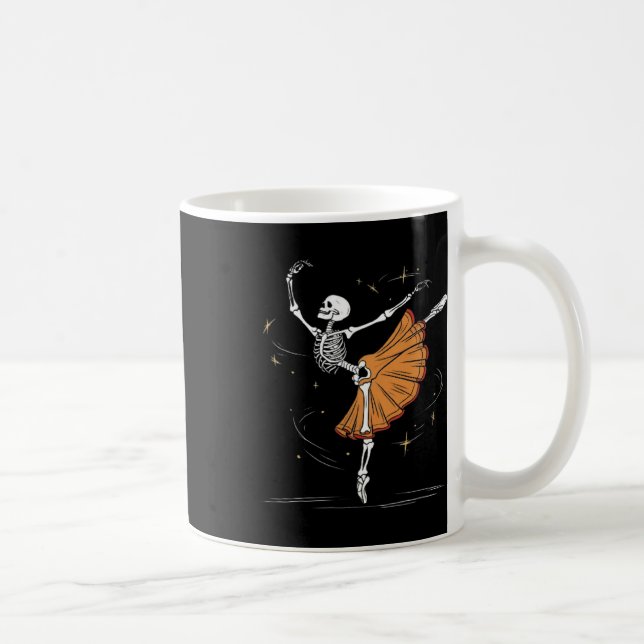 Skeleton Ballerina Ballet Dance Halloween  Coffee Mug (Right)