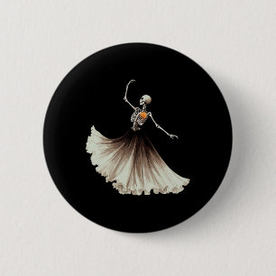 Skeleton Ballerina Ballet Dance Halloween Women Gi 6 Cm Round Badge