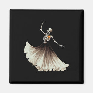 Skeleton Ballerina Ballet Dance Halloween Women Gi Magnet