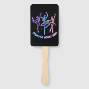 Skeleton Ballerina Birthday Forever Young Ish Hand Fan