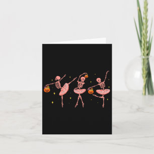 Skeleton Ballerina Halloween Jack O Lantern Dancer Card