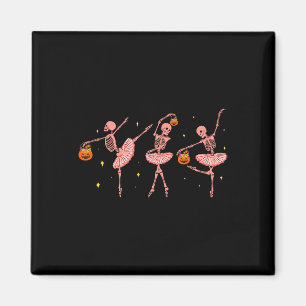 Skeleton Ballerina Halloween Jack O Lantern Dancer Magnet