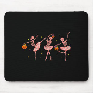 Skeleton Ballerina Halloween Jack O Lantern Dancer Mouse Pad