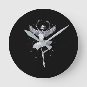 Skeleton Ballerina Round Clock