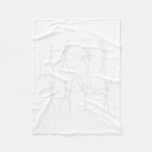 Skeleton Ballerinas Ballet Dance Cute Halloween Co Fleece Blanket