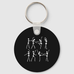 Skeleton Ballerinas Ballet Dance Cute Halloween Co Key Ring